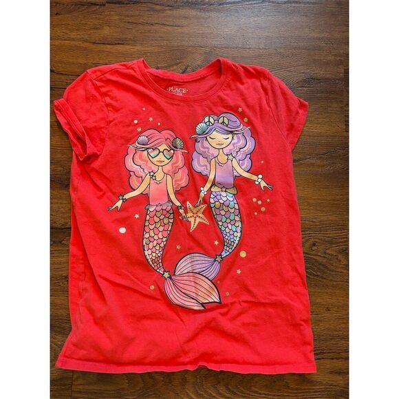 The Children's Place Girls T-Shirts Size L (10/12) Mermaid Watermelon - Picture 9 of 9